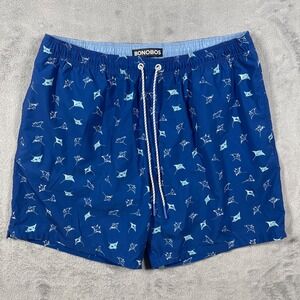 Bonobos Swim Trunks Mens XL Blue Manta ray Print 7 Inch Inseam Shorts